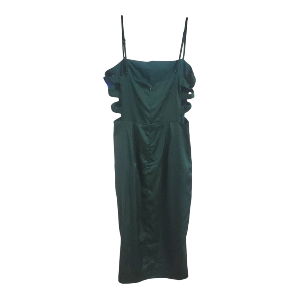 Green Satin Slip Dress Size XXS - Picture 3 of 6